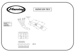Układ wydechowy chrom Suzuki GSX 750 E 80-81