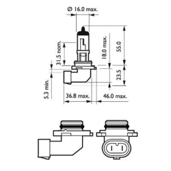 Żarówka reflektora świateł mijania HB4u 12V 55W P22D Suzuki GSF 600 1200