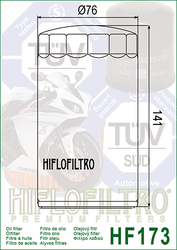 Filtr oleju HiFlo HF173C chromowany