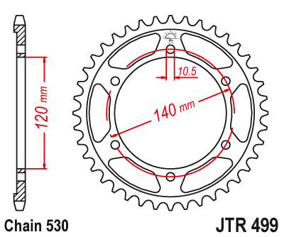 Zębatka tylna 46Z JTR499.46 Kawasaki VN 800 95-99 ZXR 750 (ZX 750