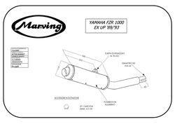 Tłumik chrom & aluminium Yamaha FZR 1000 EXUP