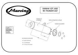 Tłumik chrom & aluminium Yamaha YZF 1000 R Thunderace 96-02