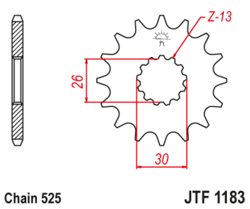 Zębatka przód 18Z JTF1183.18 Triumph America Bonneville T100 Speedmaster