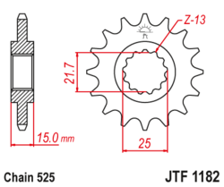 Zębatka przód 15Z JTF1182.15