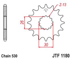 Zębatka przód 19Z JTF1180.19 Triumph Daytona 955i Sprint 955 1050