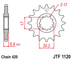 Zębatka przód 13Z JTF1120.13 Rieju NKD 50 06-07 RS-2 50 02-05