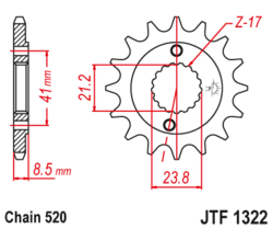 Zębatka przód 14Z JTF1322.14