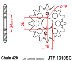 Zębatka przód 15SC JTF1310.15SC Honda CRF 150 06-16