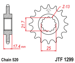 Zębatka przód 14Z JTF1299.14