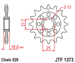 Zębatka przód 17Z JTF1373.17 Honda NC 750 14-16