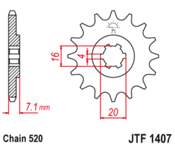 Zębatka przód 10Z JTF1407.10 Kawasaki KFX 80 03-06 Suzuki LT 80 95-03