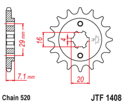 Zębatka przód 15Z JTF1408.15