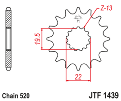 Zębatka przód 13Z JTF1439.13