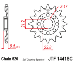 Zębatka przód 14Z JTF1441.14SC Suzuki RM-Z 450 05-07