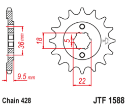 Zębatka przód 19Z JTF1588.19 Yamaha XT 250