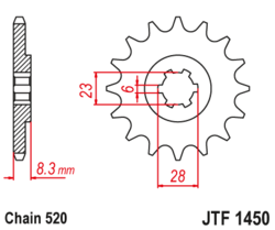 Zębatka przód 13Z JTF1450.13 Suzuki LT 500 87-90