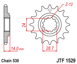 Zębatka przód 17Z JTF1529.17 Kawasaki GPZ 1100 ZRX 1100 1200