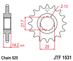 Zębatka przód 15Z JTF1531.15 Kawasaki ZR 750 Zephyr 95-99