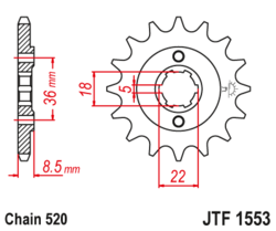 Zębatka przód 14Z JTF1553.14 Yamaha SRX 250 87