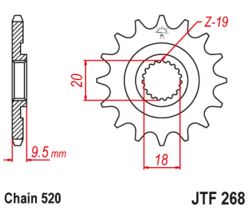 Zębatka przód 13Z JTF268.13 Honda CR 125 R 86