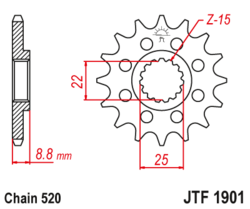 Zębatka przód 11Z JTF1901.11 KTM Freeride 350 12-15