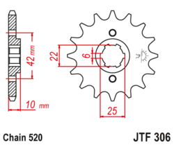 Zębatka przód 15Z JTF306.15 Honda NX 650 Dominator 88