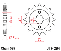 Zębatka przód 15Z JTF294.15 Honda GB 500 TT 86-90 XBR 500 87-89