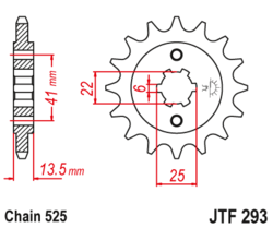 Zębatka przód 16Z JTF293.16 Honda VT 600 C Shadow 88