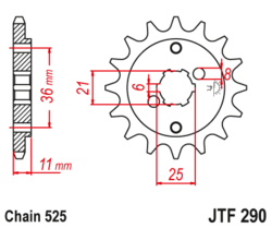 Zębatka przód 15Z JTF290.15 Honda XBR 500 85-87