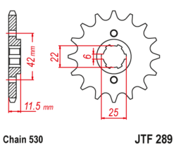 Zębatka przód 15Z JTF289.15 Honda FT 500 C 82-83