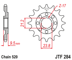 Zębatka przód 15Z JTF284.15