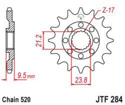 Zębatka przód 14Z JTF284.14 Honda CR 250 500 CRM 250 TRX 450 700