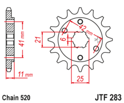 Zębatka przód 14Z JTF283.14 Honda VT 250 83-87 VTR 250 88 