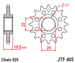 Zębatka przód 20Z JTF405.20 BMW F 800 09-16