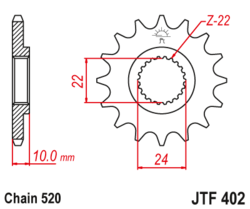 Zębatka przód 16Z JTF402.16 Aprilia Pegaso 650 BMW F 650 G 650