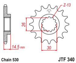 Zębatka przód 18Z JTF340.18 Honda CBX 1000 80-82