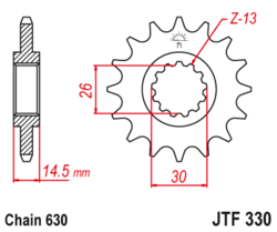 Zębatka przód 15Z JTF330.15 Honda CB 750 78-82