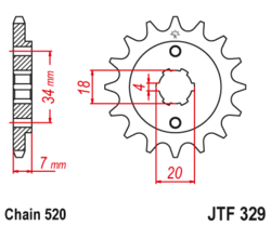 Zębatka przód 13Z JTF329.13 Honda CA 125 MTX 125 MBX 125 NSR 125 NS 125