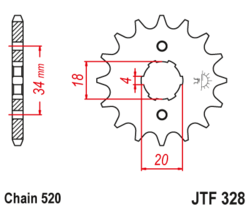 Zębatka przód 13Z JTF328.13 Honda TLR 200 XL 200 250 XR 200 250