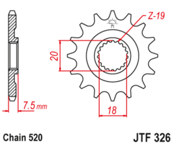 Zębatka przód 13Z JTF326.13 Honda CR 125 87-03