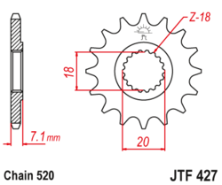 Zębatka przód 13Z JTF427.13SC Suzuki RM 125 88-91 RM-Z 250 10-12