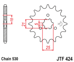 Zębatka przód 15Z JTF424.15 Kawasaki Z 250 Suzuki GT 380 750 Yamaha XS 250