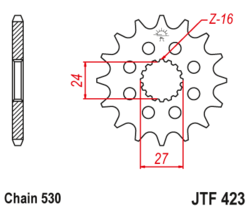 Zębatka przód 17Z JTF423.17 Suzuki GSX-R 1000 09-16