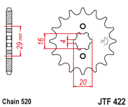 Zębatka przód 13Z JTF422.13 Cagiva WMX 500 Kawasaki KDX 175 200