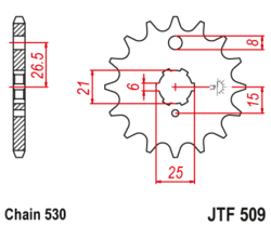 Zębatka przód 15Z JTF509.15