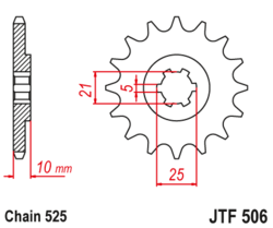 Zębatka przód 14Z JTF506.14 Kawasaki KH 250 76-82