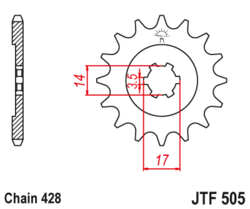 Zębatka przód 14Z JTF505.14