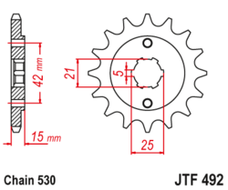 Zębatka przód 15Z JTF492.15 Ducati Pantah 600 80-84