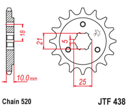 Zębatka przód 15Z JTF438.15 Suzuki DR 750 88-89 DR 800 90-99