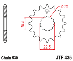 Zębatka przód 15Z JTF435.15 Suzuki GR 650 83-89 GSX 400 81-83 